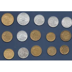 Lot de 15 monnaies milieu 20eme siècle 1923 à 1953 Sup