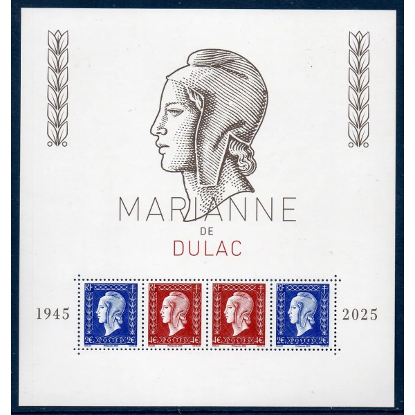 Bloc Feuillet France F5861 80 ans Marianne de Dulac Neufs