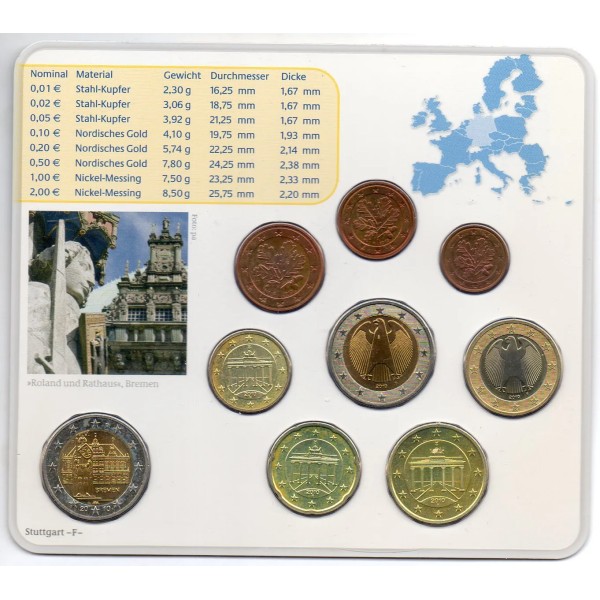 Coffret BU Allemagne 2010 lettre F série de pièce euro avec commémorative