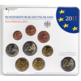 Coffret BU Allemagne 2011 lettre G série de pièce euro BU avec commémorative