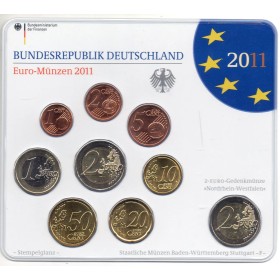 Coffret BU Allemagne 2011 lettre F série de pièce euro BU avec commémorative