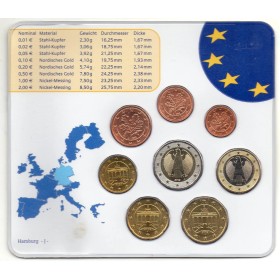 Coffret BU Allemagne 2002 lettre J série de pièce euro