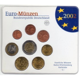 Coffret BU Allemagne 2002 lettre G série de pièce euro