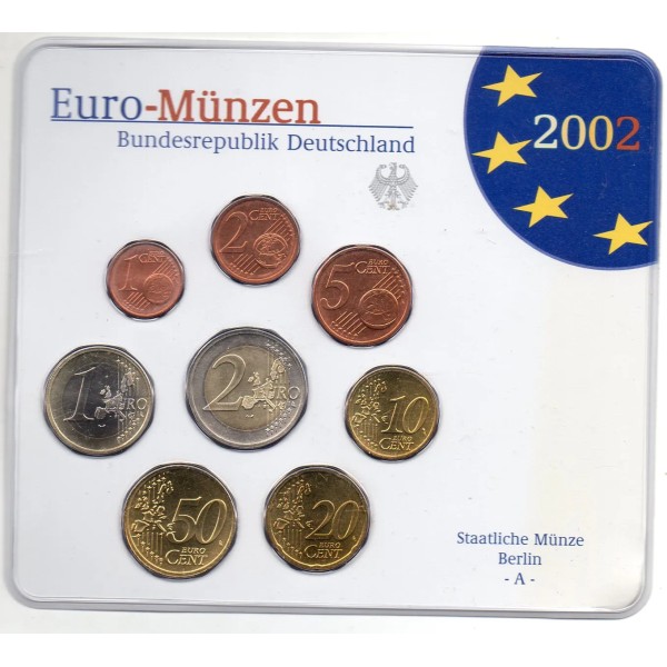 Coffret BU Allemagne 2002 lettre A série de pièce euro