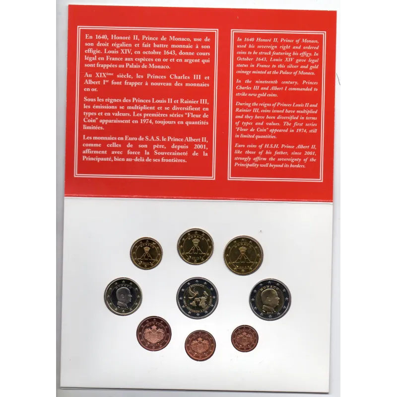 Coffret BU Monaco Série € 2013 pièce de monnaie Coffret BU Monaco Série € 2013 pièce de monnaie