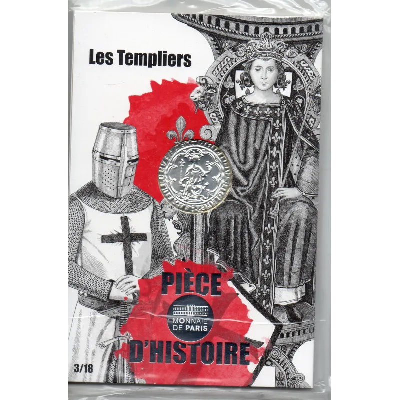Pièce 10 euros 2019 Les templiers Philippe IV, série Histoire de France Pièce 10 euros 2019 Les templiers Philippe IV, série Histoire de France