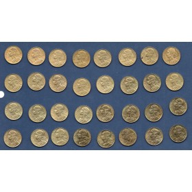 Lot de 32 pièces 5 centimes Lagriffoul 1966-1998