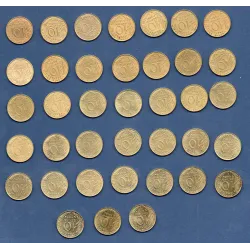 Lot de 38 pièces 10 centimes Lagriffoul 1962-2000