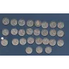 Lot de 27 pièces 1/2 franc Semeuse 1965-2000 Lot de 27 pièces 1/2 franc Semeuse 1965-2000