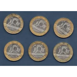 Lot de 6 pièces 10 francs Génie 1988-2000
