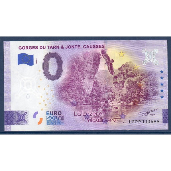 Billet souvenir Gorges du Tarn et Jonte, Causses 0 euro touristique 2023