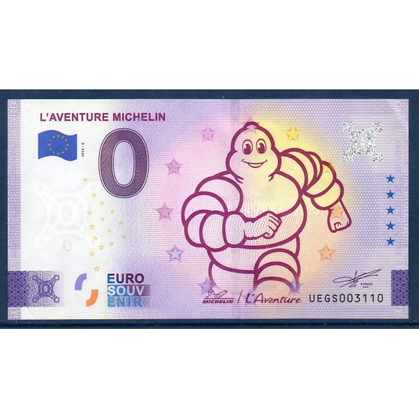 Billet souvenir l'aventure Michelin 0 euro touristique 2023-6
