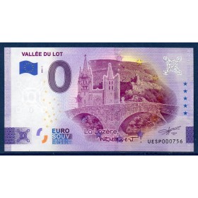 Billet souvenir Vallée du Lot Lozère 0 euro touristique 2023