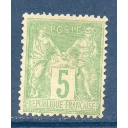 Timbre France Yvert No 106 Type II Sage 5c vert-jaune Neuf ** sans charnière