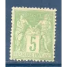 Timbre France Yvert No 106 Type II Sage 5c vert-jaune Neuf ** sans charnière Timbre France Yvert No 106 Type II Sage 5c vert-jaune Neuf ** sans charnière