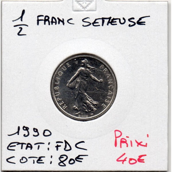 1/2 Franc Semeuse Nickel 1990 FDC
