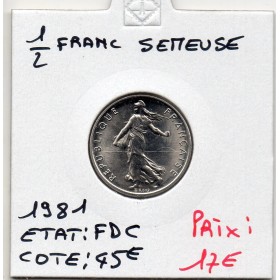 1/2 Franc Semeuse Nickel 1981 FDC, France pièce de monnaie