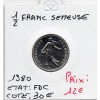 1/2 Franc Semeuse Nickel 1980 FDC, France pièce de monnaie