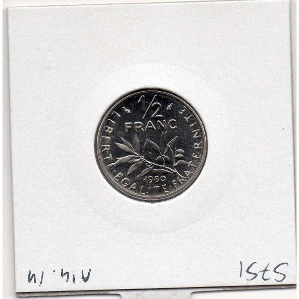 1/2 Franc Semeuse Nickel 1980 FDC, France pièce de monnaie