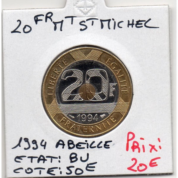 20 francs Mont St Michel 1994 BU FDC