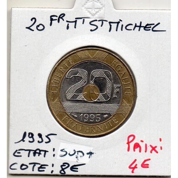 20 francs Mont St Michel 1995 Sup+, France pièce de monnaie