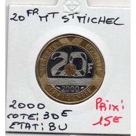 20 francs Mont St Michel 2000 BU FDC