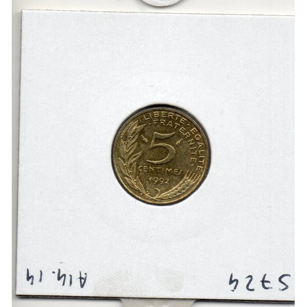 5 centimes Lagriffoul 1992 3 plis Sup+, France pièce de monnaie