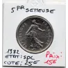 5 francs Semeuse Cupronickel 1982 Spl 5 francs Semeuse Cupronickel 1982 Spl