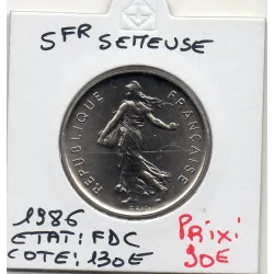 5 francs Semeuse Cupronickel 1986 FDC