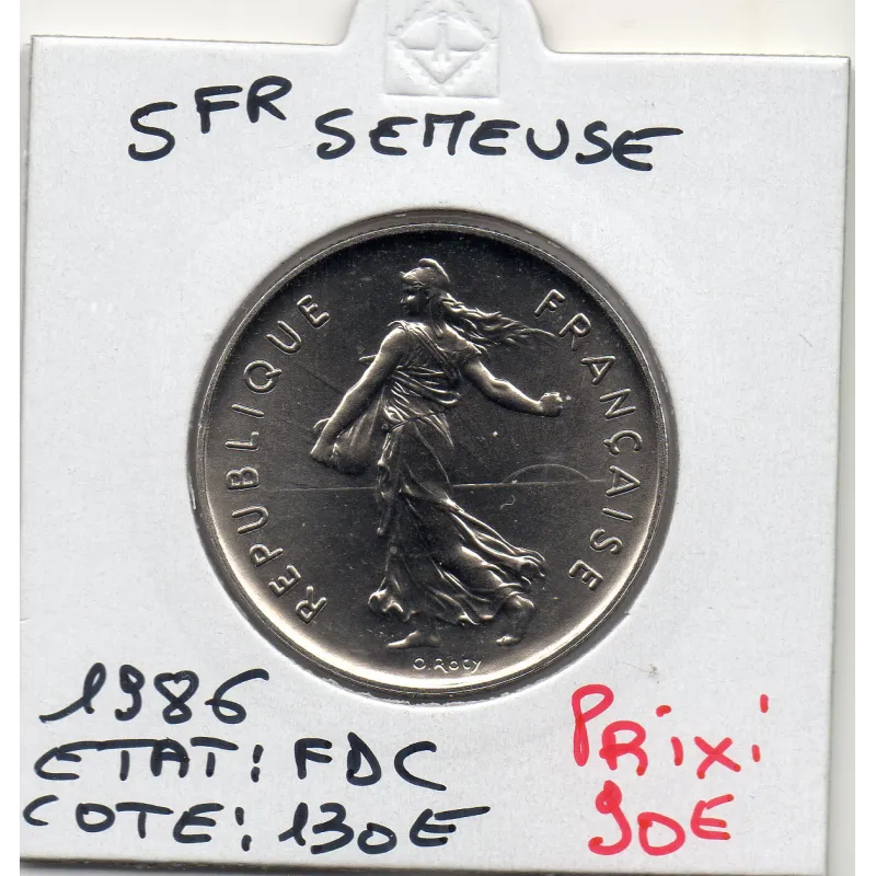 5 francs Semeuse Cupronickel 1986 FDC 5 francs Semeuse Cupronickel 1986 FDC