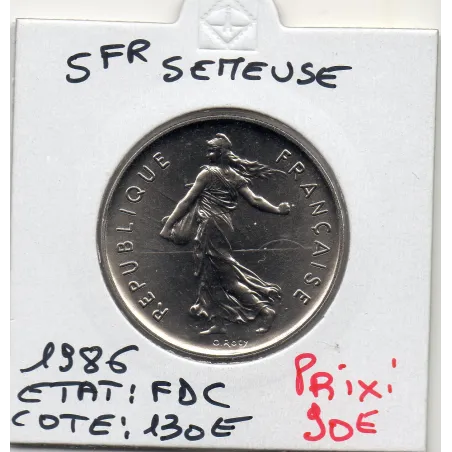 5 francs Semeuse Cupronickel 1986 FDC