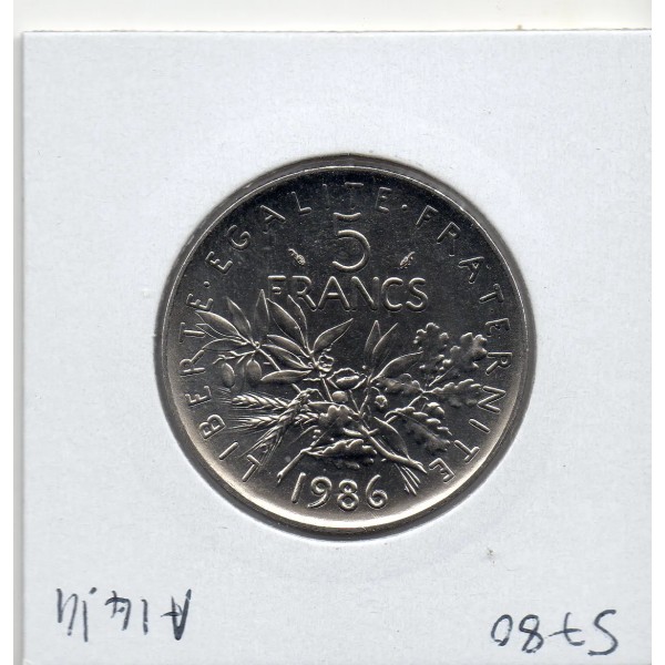 5 francs Semeuse Cupronickel 1986 FDC