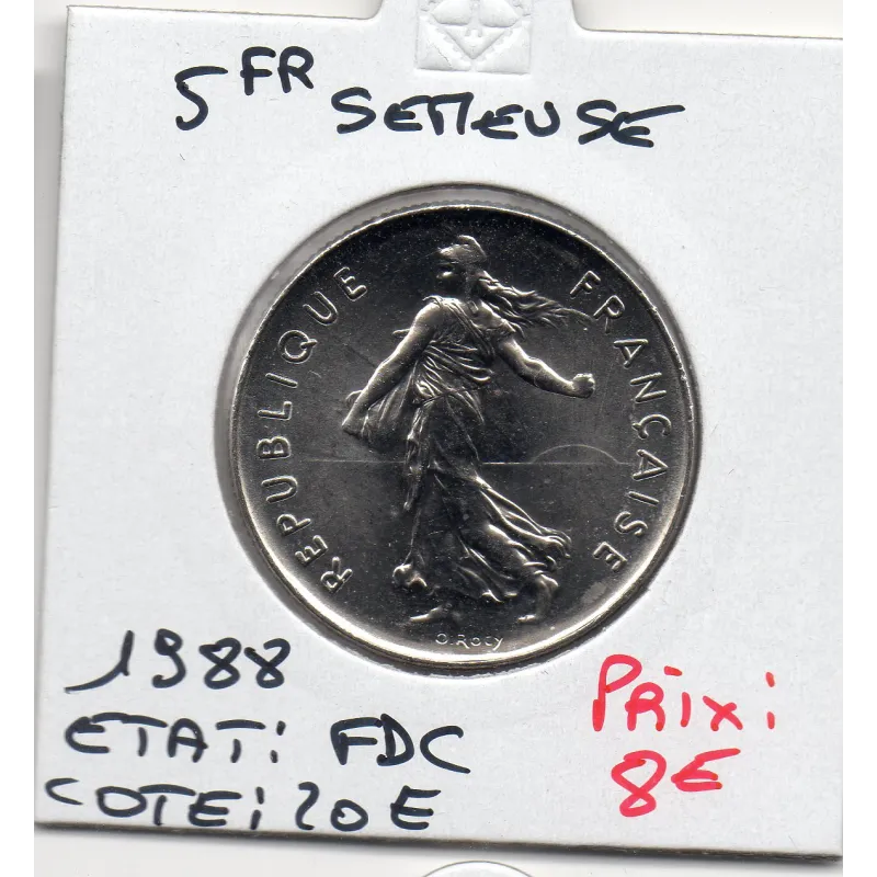 5 francs Semeuse Cupronickel 1988 FDC 5 francs Semeuse Cupronickel 1988 FDC