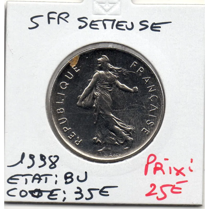 5 francs Semeuse Cupronickel 1998 FDC BU 5 francs Semeuse Cupronickel 1998 FDC BU