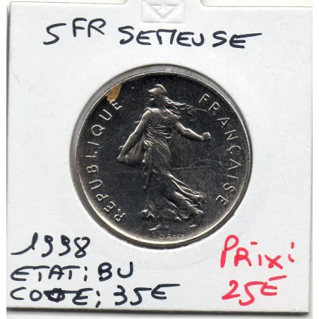 5 francs Semeuse Cupronickel 1998 FDC BU