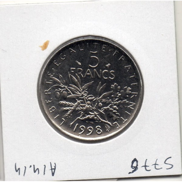5 francs Semeuse Cupronickel 1998 FDC BU