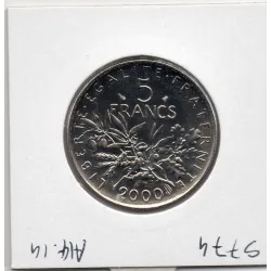 5 francs Semeuse Cupronickel 2000 BU