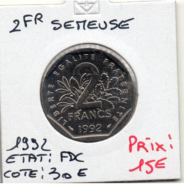 2 francs Semeuse Nickel 1992 FDC