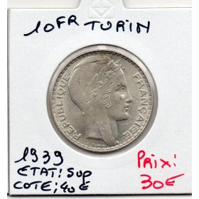 10 francs Turin Argent 1939 Sup