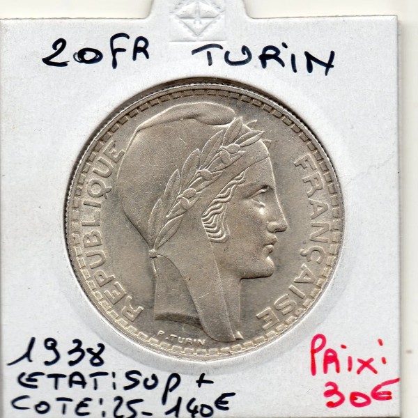 20 francs Turin 1938 Sup+