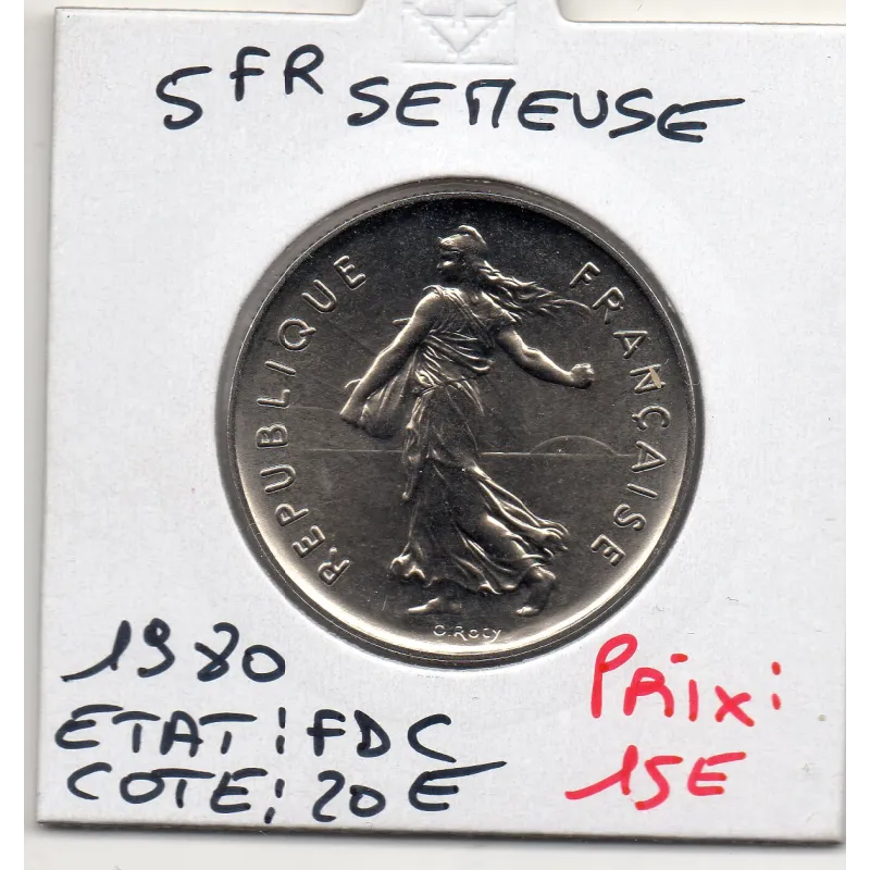 5 francs Semeuse Cupronickel 1980 FDC 5 francs Semeuse Cupronickel 1980 FDC