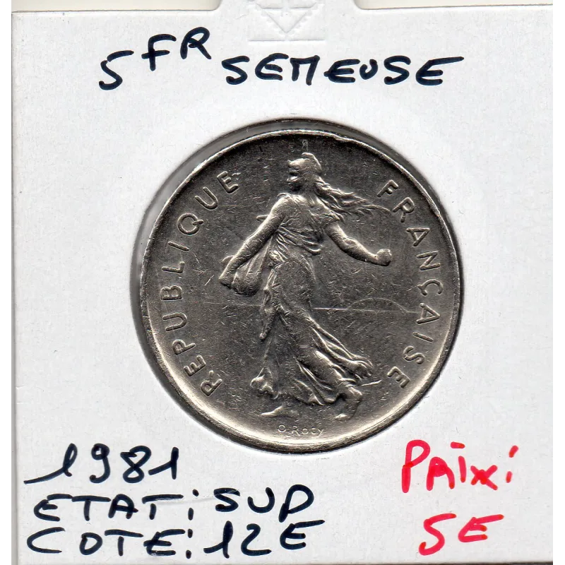 5 francs Semeuse Cupronickel 1981 FDC BU 5 francs Semeuse Cupronickel 1981 FDC BU