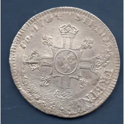 1/2 Ecu Aux 8L 1704 X Amiens Louis XIV réformé TTB