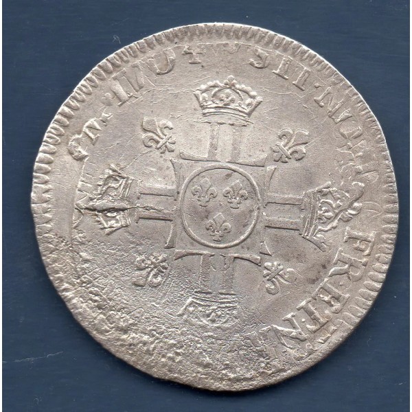 1/2 Ecu Aux 8L 1704 X Amiens Louis XIV réformé TTB