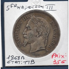 5 francs Napoléon III tête laurée 1868 A Paris TTB