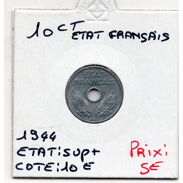 10 centimes état Français 1944 Sup+, France pièce de monnaie