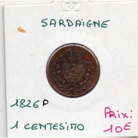 Italie Sardaigne 1 centesimo 1826 P Aigle TTB, KM 125 pièce de monnaie
