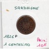 Italie Sardaigne 1 centesimo 1826 P Aigle TTB, KM 125 pièce de monnaie
