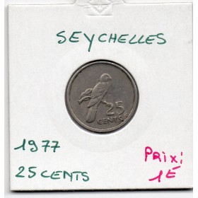Seychelles 25 cents 1977 Sup-, KM 33 pièce de monnaie