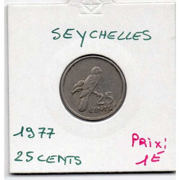 Seychelles 25 cents 1977 Sup-, KM 33 pièce de monnaie